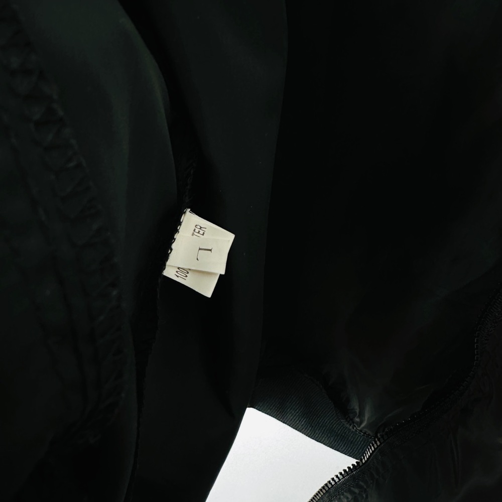 Black & Leopard Print Windbreaker Hooded Track Jacket With Pockets Size L - Picture 11 of 11